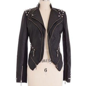 Modcloth Faux Leather Jacket Size Large